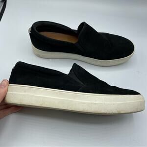 Steve Madden Black Suede Platform Slip On Sneakers Womens 9 Classic Flats Shoes
